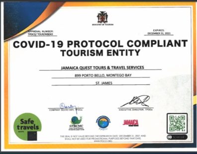 Jamaica Quest Tours Safety Protocols During Covid-19